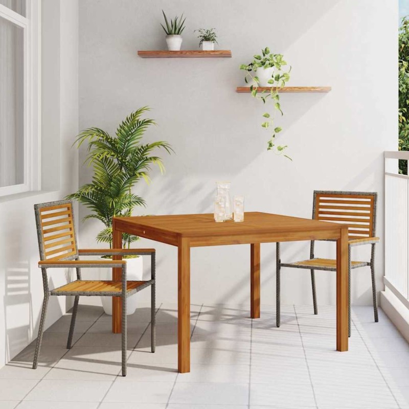 Ensemble de salle à manger de jardin 3 pcs Gris 