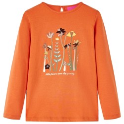 T-shirt enfants à manches longues orange brûlé 140 
