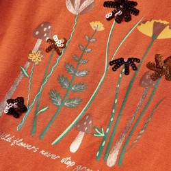 T-shirt enfants à manches longues orange brûlé 140 
