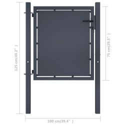 Portail de jardin Acier 100 x 75 cm Anthracite 