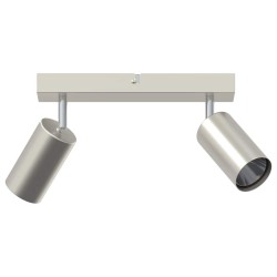 Plafonnier 2 voies réglable GU10 en nickel brossé 