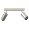 Plafonnier 2 voies réglable GU10 en nickel brossé 