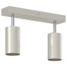 Plafonnier 2 voies réglable GU10 en nickel brossé 