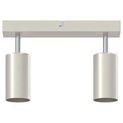 Plafonnier 2 voies réglable GU10 en nickel brossé 