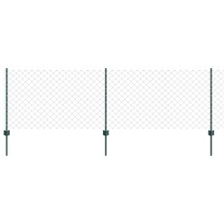 Set de clôture en maillons chaînes Set de 2 Vert Acier galvanisé 