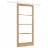 Porte coulissante avec quincaillerie 'ORKDAL'en bois massif et verre 