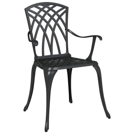 Chaises de jardin 2 pcs Aluminium coulé Noir 