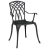 Chaises de jardin 2 pcs Aluminium coulé Noir 