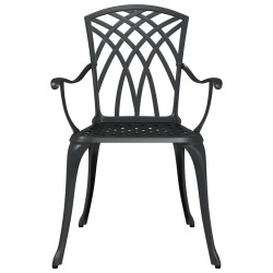 Chaises de jardin 2 pcs Aluminium coulé Noir 