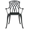 Chaises de jardin 2 pcs Aluminium coulé Noir 