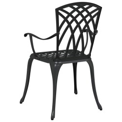 Chaises de jardin 2 pcs Aluminium coulé Noir 