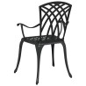 Chaises de jardin 2 pcs Aluminium coulé Noir 