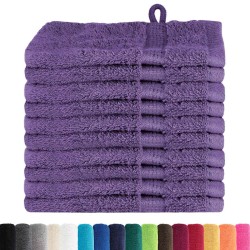 Gants de toilette 10 pcs Pourpre 15 x 21 cm Coton 