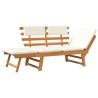 Banc de jardin avec coussins 2-en-1 190 cm Bois d'acacia massif 