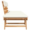 Banc de jardin avec coussins 2-en-1 190 cm Bois d'acacia massif 