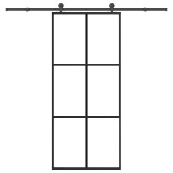 Porte coulissante avec kit de quincaillerie 90x205 cm Verre ESG 