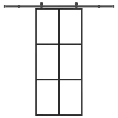 Porte coulissante avec kit de quincaillerie 90x205 cm Verre ESG 