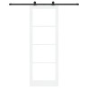 Porte coulissante avec ensemble de matériel 'ORKDAL'Bois massif blanc et verre 