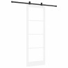 Porte coulissante avec ensemble de matériel 'ORKDAL'Bois massif blanc et verre 
