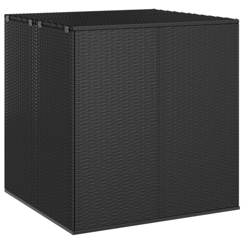 Boîte à coussins de jardin Résine tressée 100x97,5x104 cm Noir 