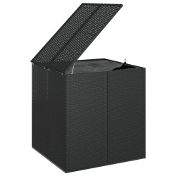 Boîte à coussins de jardin Résine tressée 100x97,5x104 cm Noir 