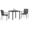 Ensemble de salle à manger de jardin 3 pcs Gris 80 x 80 x 73 cm 