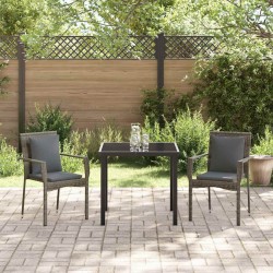Ensemble de salle à manger de jardin 3 pcs Gris 80 x 80 x 73 cm 