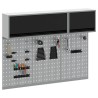 Ensemble de Cabinet à Outils et Panneau perforé de 5 Pièces Noir en Métal 
