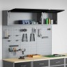 Ensemble de Cabinet à Outils et Panneau perforé de 5 Pièces Noir en Métal 