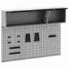 Ensemble de Cabinet à Outils et Panneau perforé de 5 Pièces Noir en Métal 