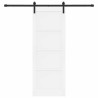Porte coulissante avec kit de quincaillerie blanche 73.5x198.5 cm en bois massif de pin 