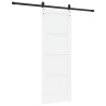 Porte coulissante avec kit de quincaillerie blanche 73.5x198.5 cm en bois massif de pin 