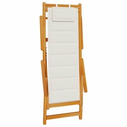 Chaises de plage pliantes 2 pcs Gris clair Bois d'acacia massif et Textilène 