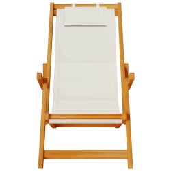 Chaises de plage pliantes 2 pcs Gris clair Bois d'acacia massif et Textilène 