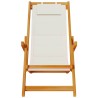 Chaises de plage pliantes 2 pcs Gris clair Bois d'acacia massif et Textilène 