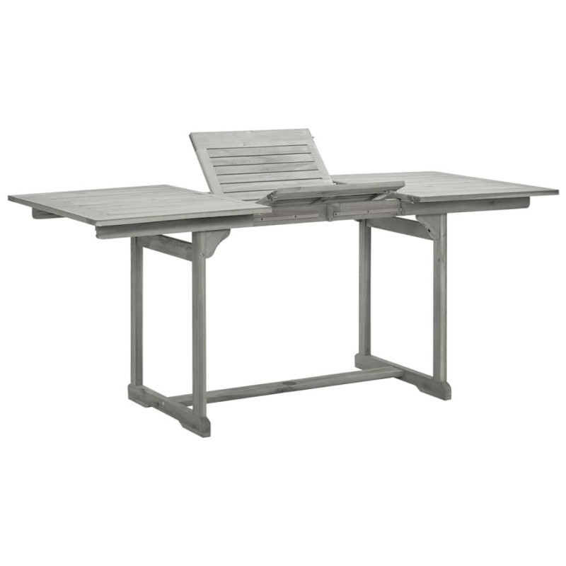 Table à dîner de jardin (120-170)x80x75 cm Bois d'acacia massif 