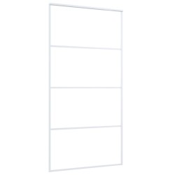 Porte coulissante Verre ESG et aluminium 102,5x205 cm Blanc 