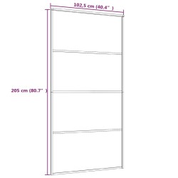 Porte coulissante Verre ESG et aluminium 102,5x205 cm Blanc 