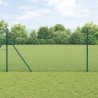 Clôture en fil soudé avec 13 poteaux verts 1,4x25 m en acier 