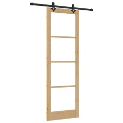 Porte Coulissante avec Kit de Quincaillerie 78x232 cm Bois Massif de Pin 