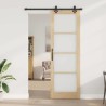 Porte Coulissante avec Kit de Quincaillerie 78x232 cm Bois Massif de Pin 