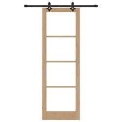 Porte Coulissante avec Kit de Quincaillerie 78x232 cm Bois Massif de Pin 
