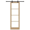 Porte Coulissante avec Kit de Quincaillerie 78x232 cm Bois Massif de Pin 