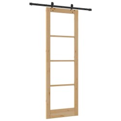 Porte Coulissante avec Kit de Quincaillerie 78x232 cm Bois Massif de Pin 
