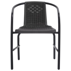 Chaises de jardin lot de 4 Rotin plastique et acier 110 kg 