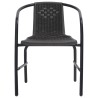 Chaises de jardin lot de 4 Rotin plastique et acier 110 kg 
