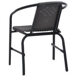 Chaises de jardin lot de 4 Rotin plastique et acier 110 kg 