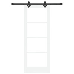 Porte coulissante avec kit de montage blanc 78x202 cm en bois de pin 