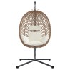 Panier de fauteuil suspendu avec support, couleur café en polyrotin 
