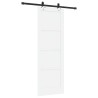 Porte coulissante avec kit de quincaillerie "ORKDAL" en pin massif blanc 
